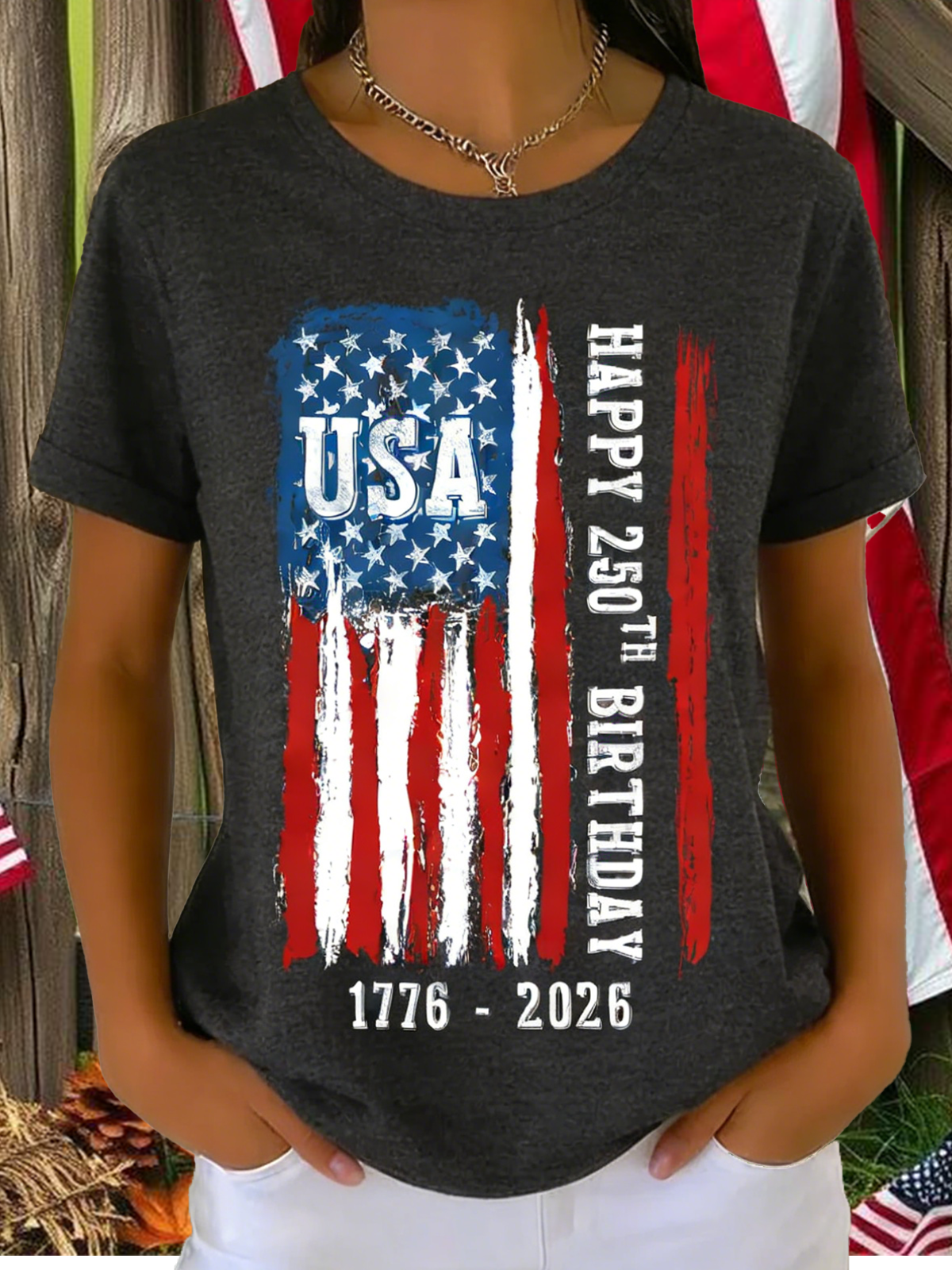 Retro American 250th Anniversary T-shirt, Vintage Independence Day T-shirt