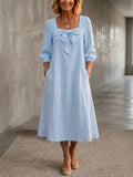 New Arrivals🔥Women's Bow Cotton Linen Dress
