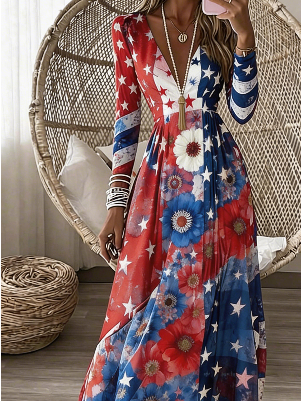 Independence Day Regular Fit Casual Dress With No
