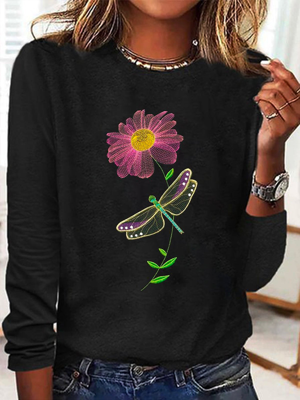 Casual Loose Dragonfly T-Shirt