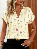 Loose Elegant Floral Cotton T-Shirt