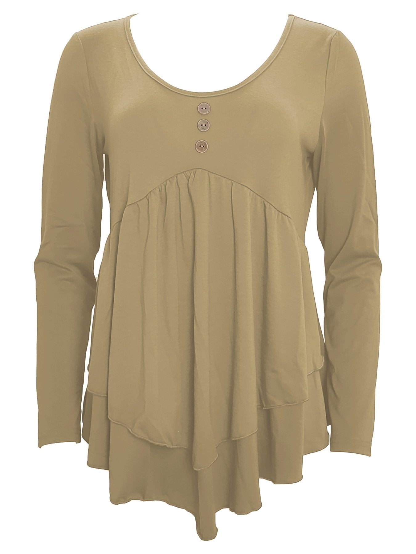 Elegant Commuting Slim Fit Three-Button Casual Solid Color Long-Sleeved Dress Top