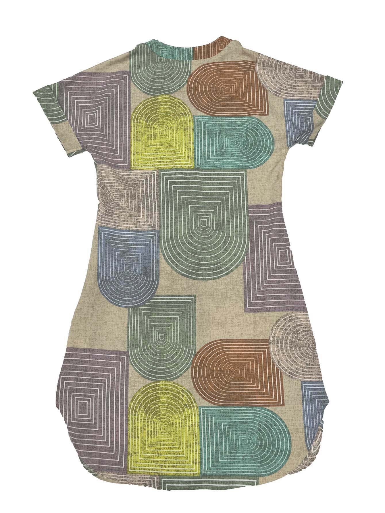 Loose Casual Geometric Others Dress With No