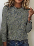 Floral printed long sleeved T-shirt