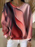 Loose Crew Neck Casual Printing Sweatshirt