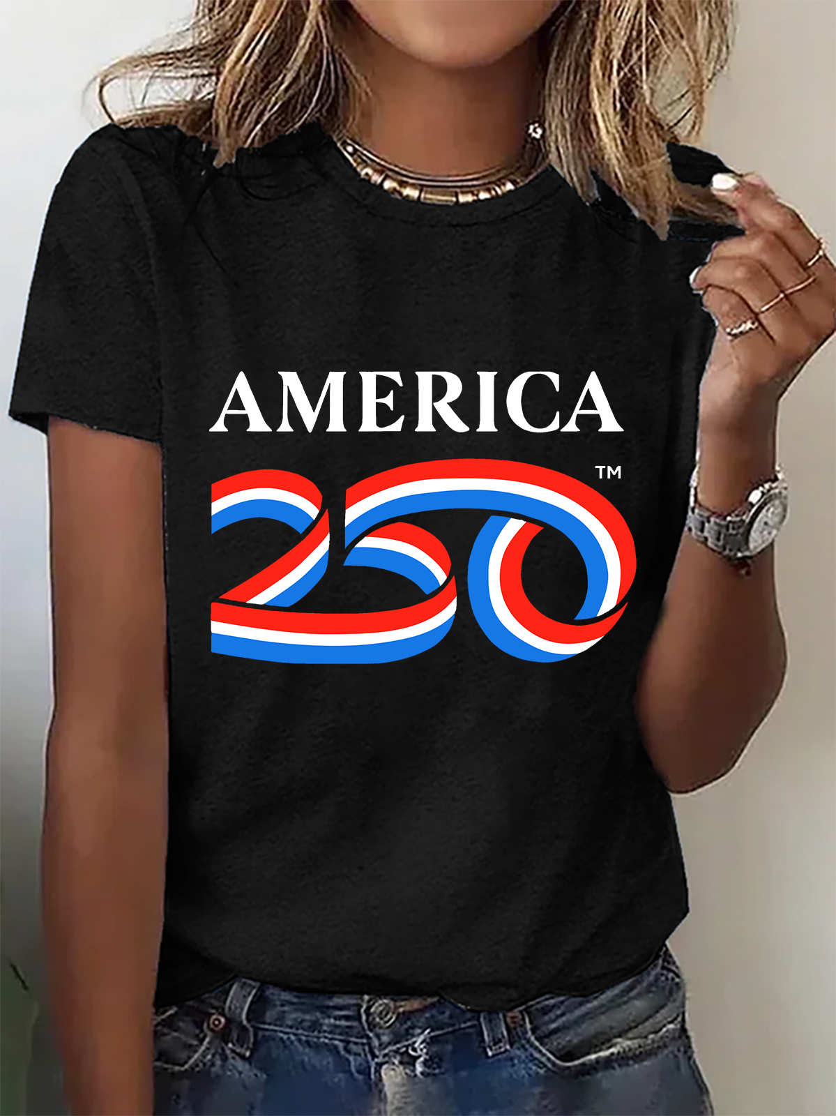 250 Anniversary USA Print T-Shirt
