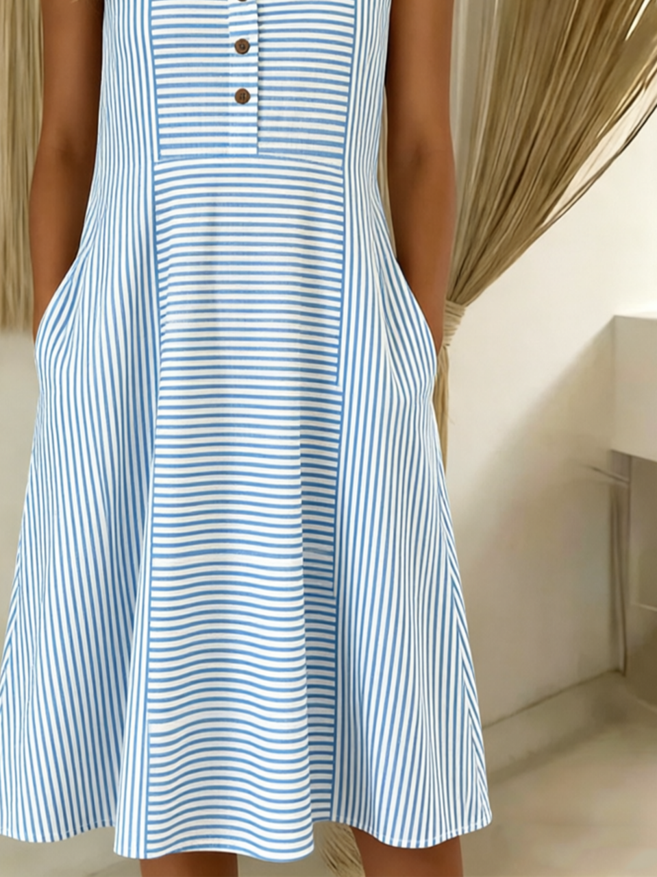 Loose Casual Striped Dress With No Belt