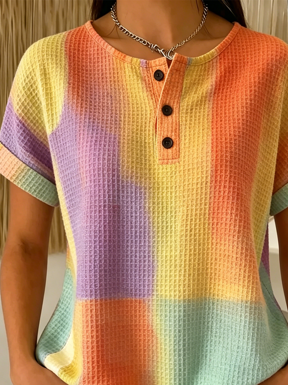 Geometric Vintage Loose Others T-Shirt