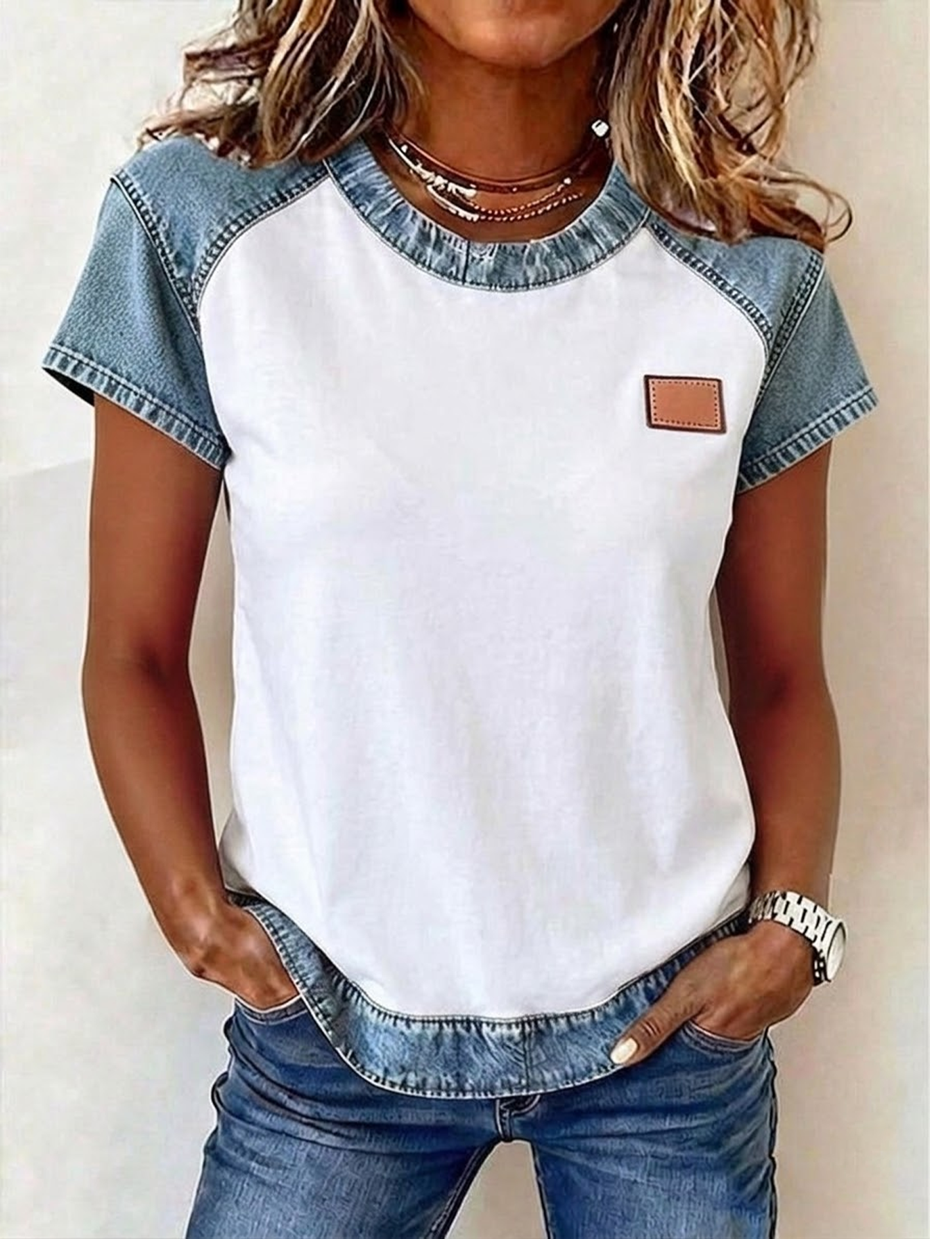 Women's Short Sleeve T-shirt Summer White Plain Printing Crew Neck Daily Going Out Vintage Top