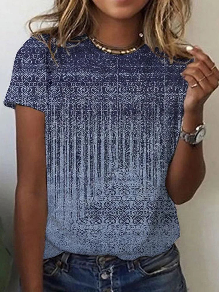 Casual Loose Nationality/Ethnic T-Shirt