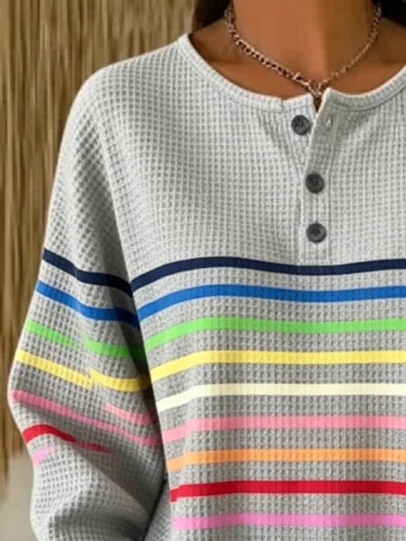Loose Others Casual Striped Sweatshirt