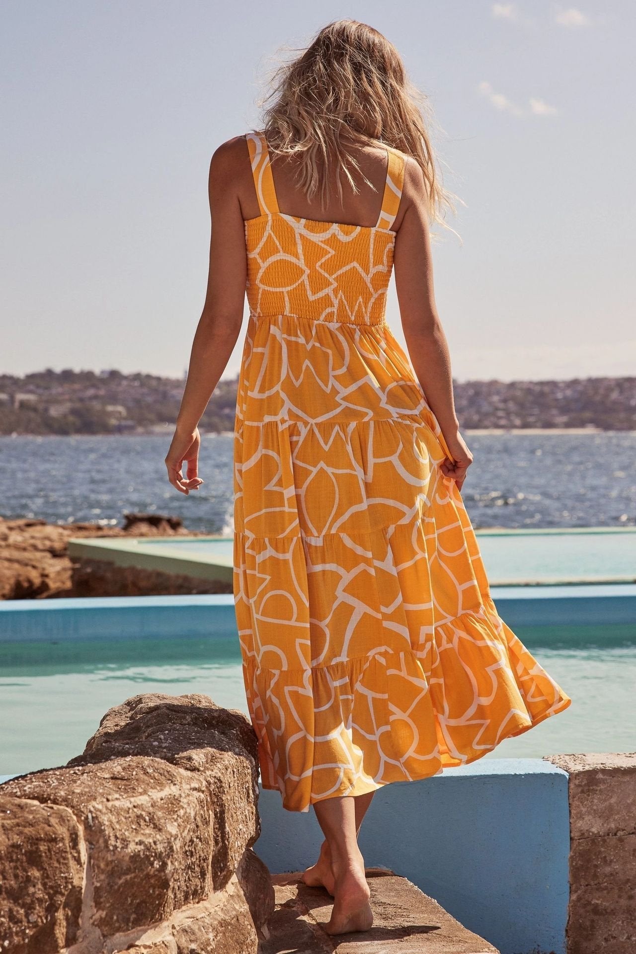Others Elegant Geometric Loose Dress With No