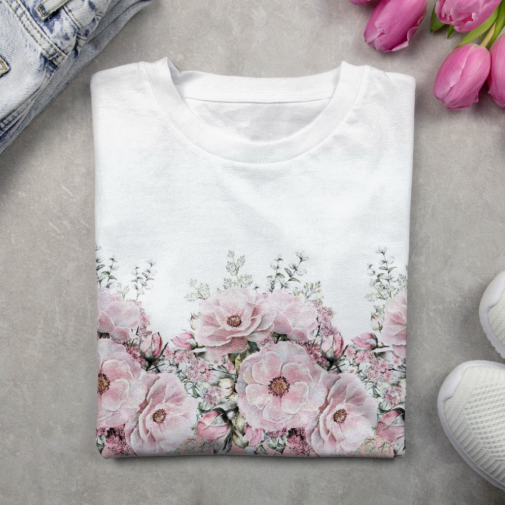 Women's Floral Spring Print Casual Round Neck Long Sleeve T-Shirt