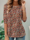 Regular fit long-sleeved T-shirt with floral pattern