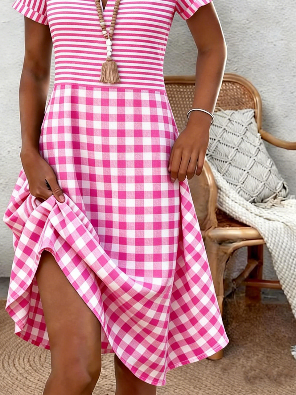 Shawl Collar Casual Shirt Dress With No