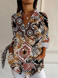 Ethnic Print Long Sleeve Shirt