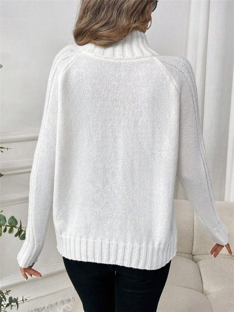 Split Joint Mock Neck Wool/Knitting Urban Sweater