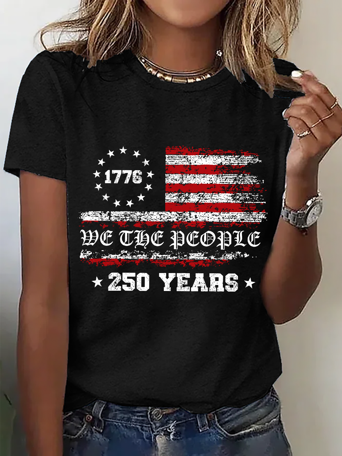 Women's 250th America Anniversary Shirt, We The People short-sleeved T-shirt