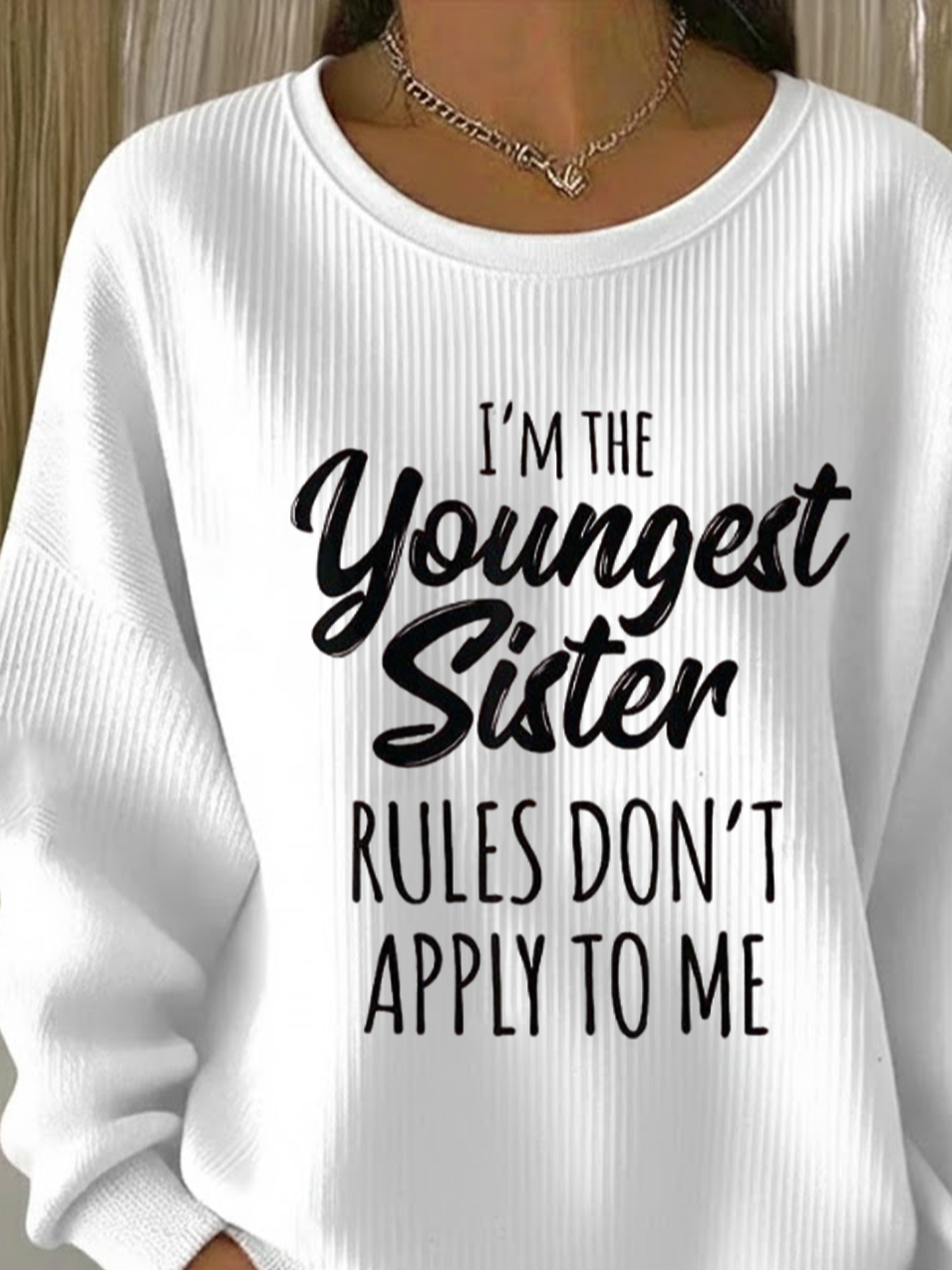 Text Letters Printing Casual Sweatshirt