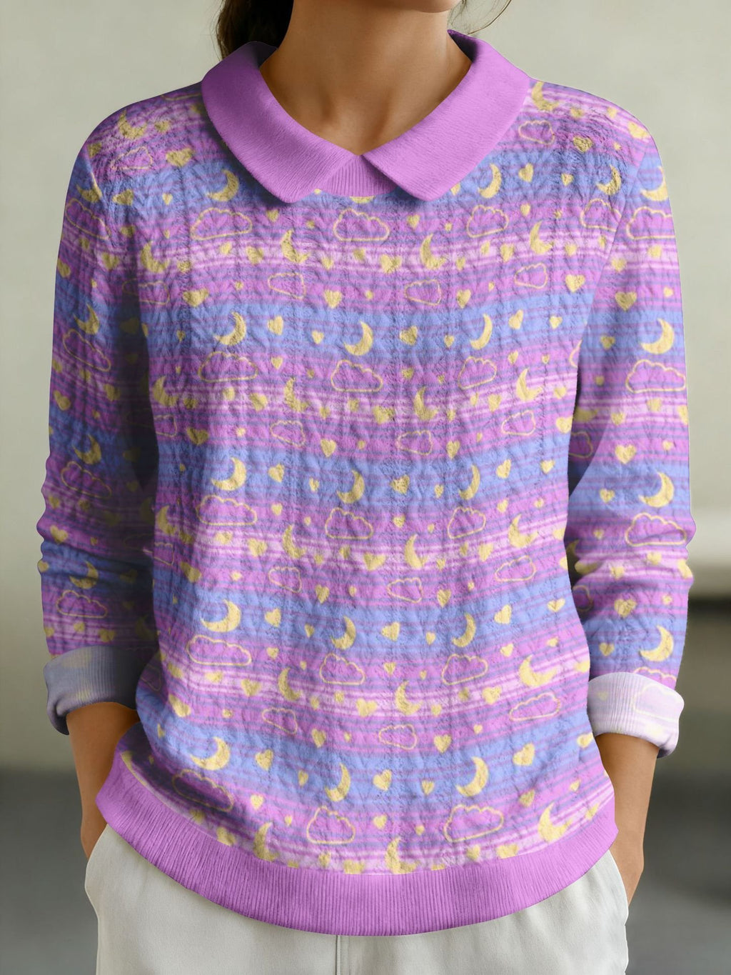 Regular Fit Cotton Shawl Collar Casual Sweater