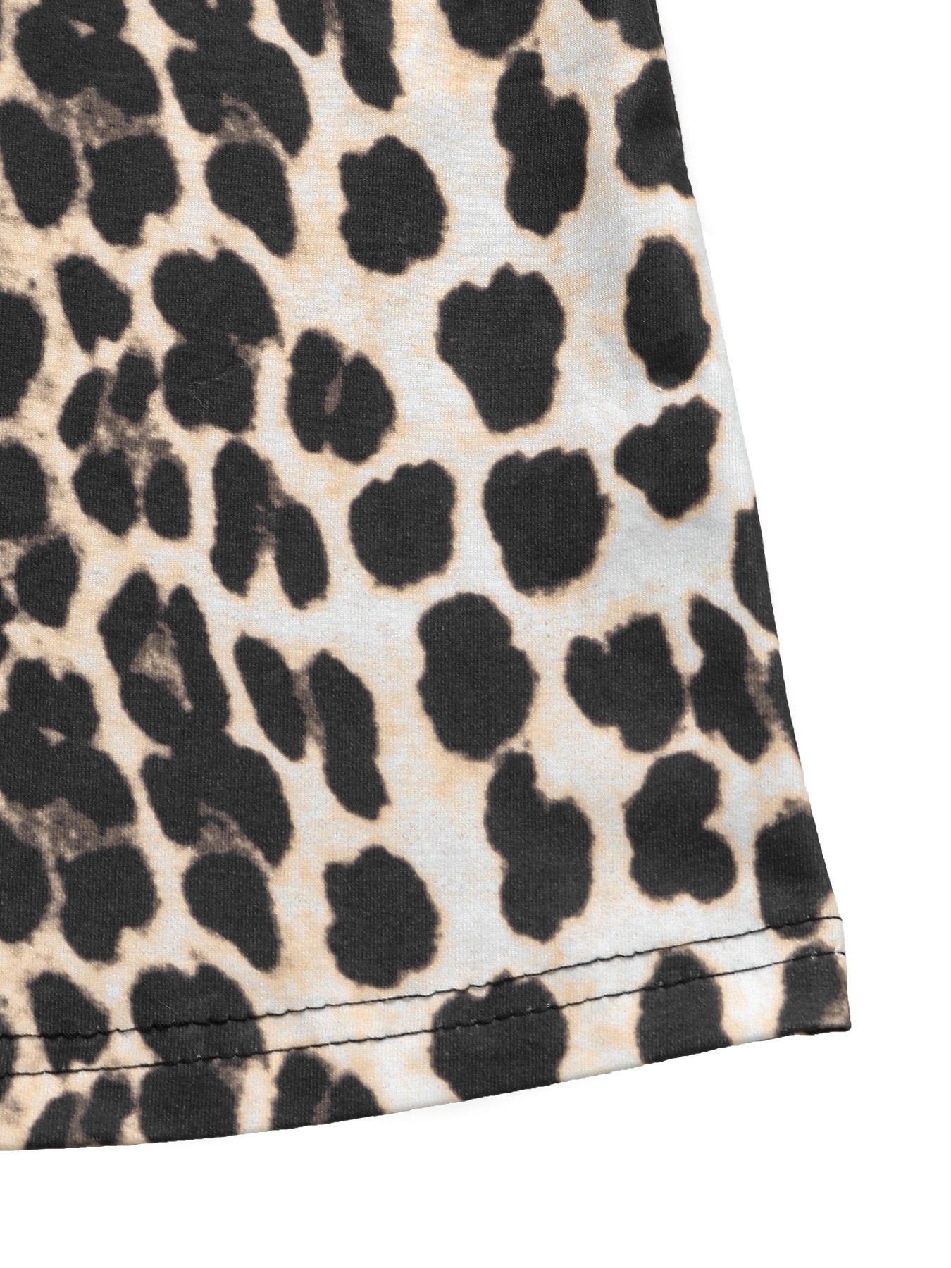 Vintage Regular Fit Others Leopard Dress With No
