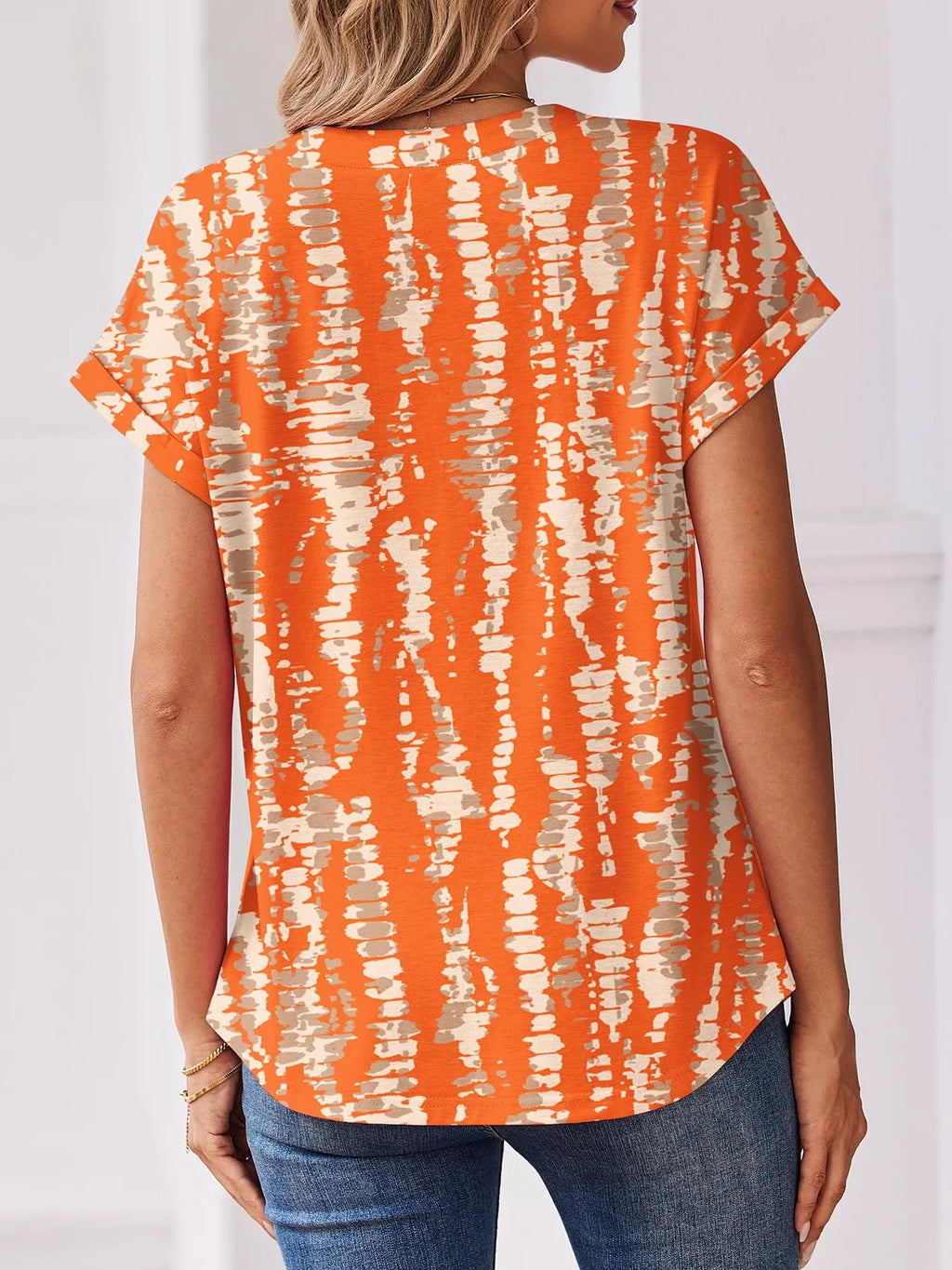 Geometric Cotton Elegant T-Shirt