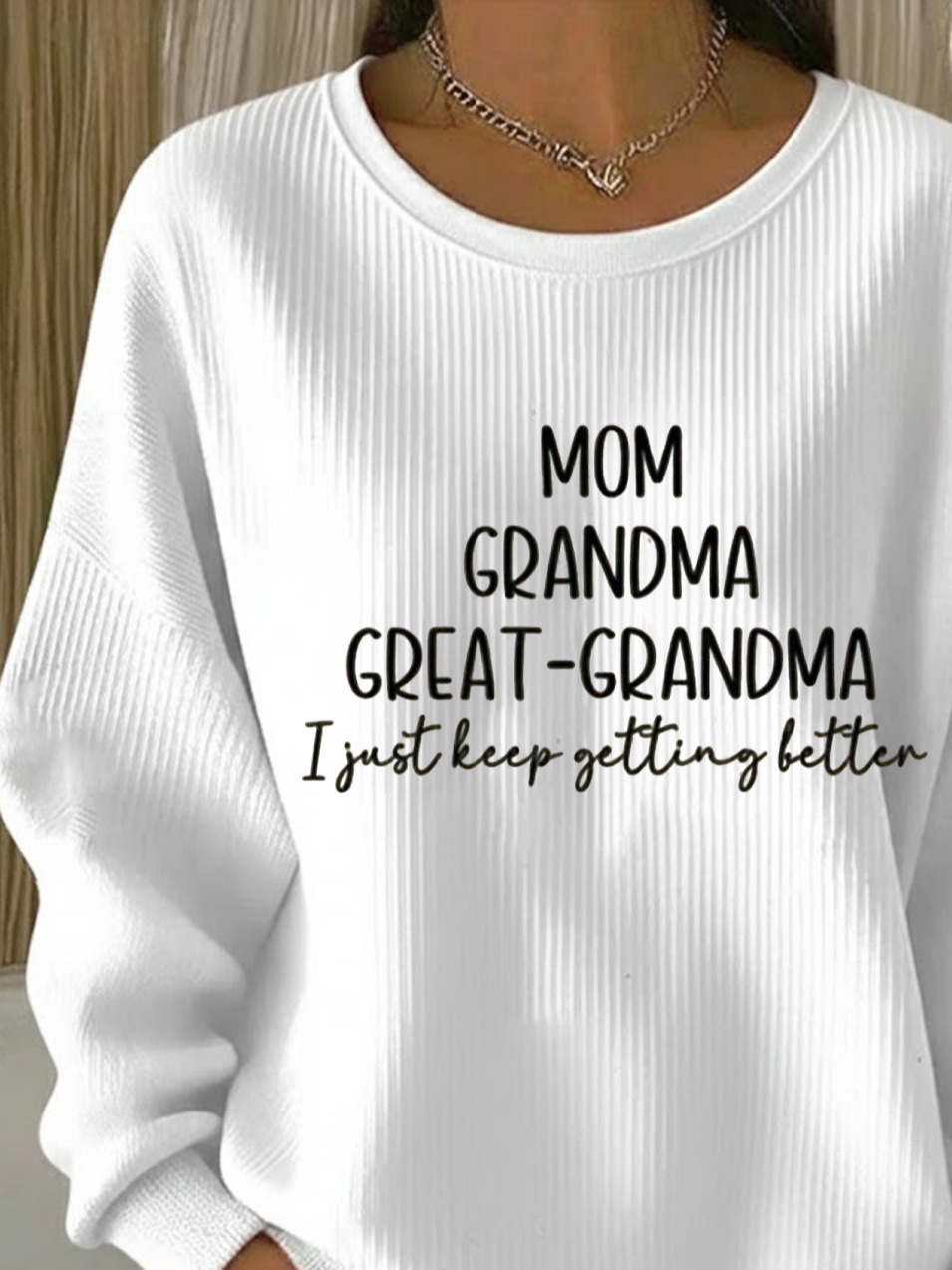 Casual Text Letters Printing Crew Neck Sweatshirt