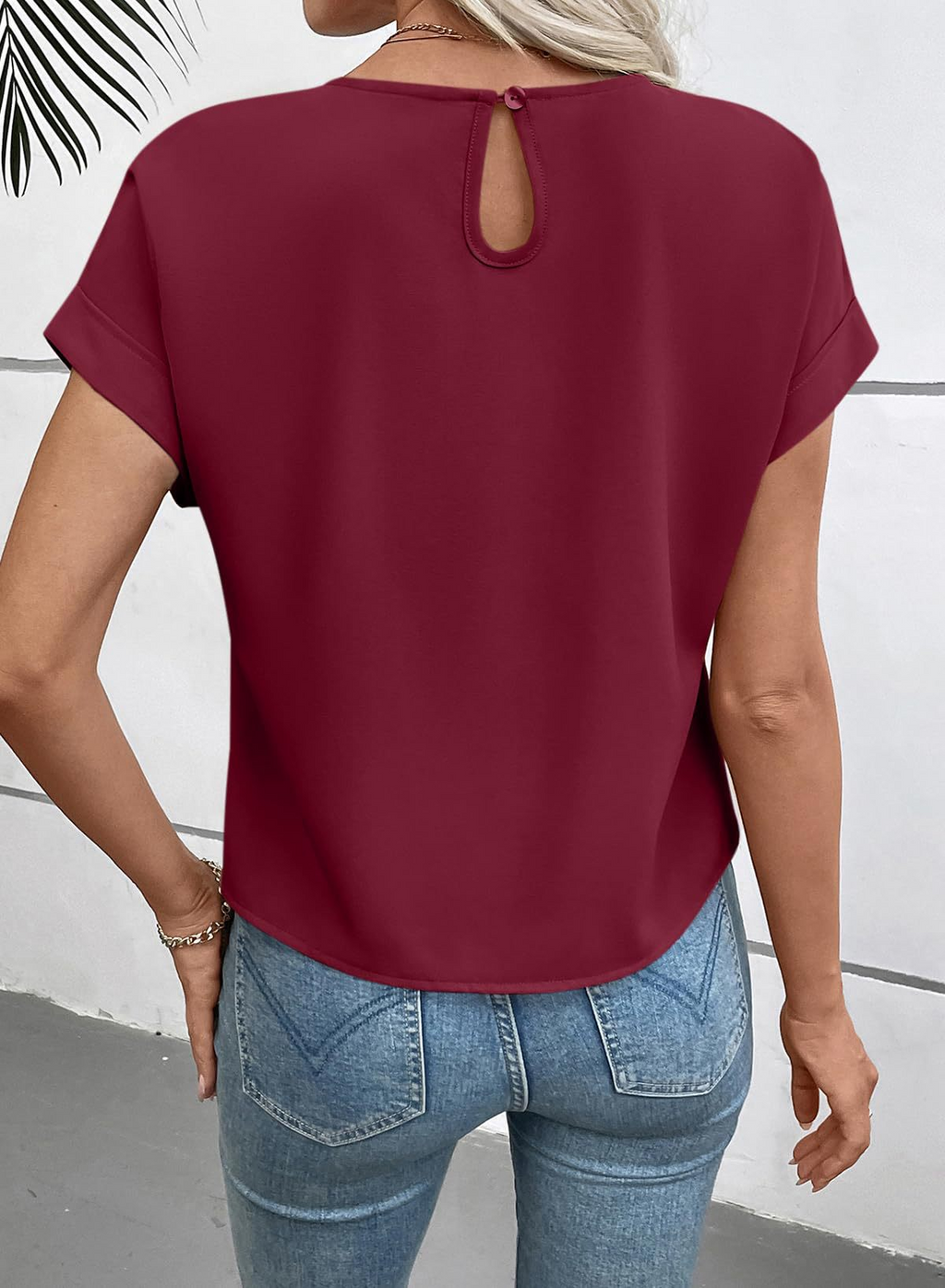 Elegant Plain Short Sleeve Crew Neck Bow Tie Bottom Going Out Casual Top
