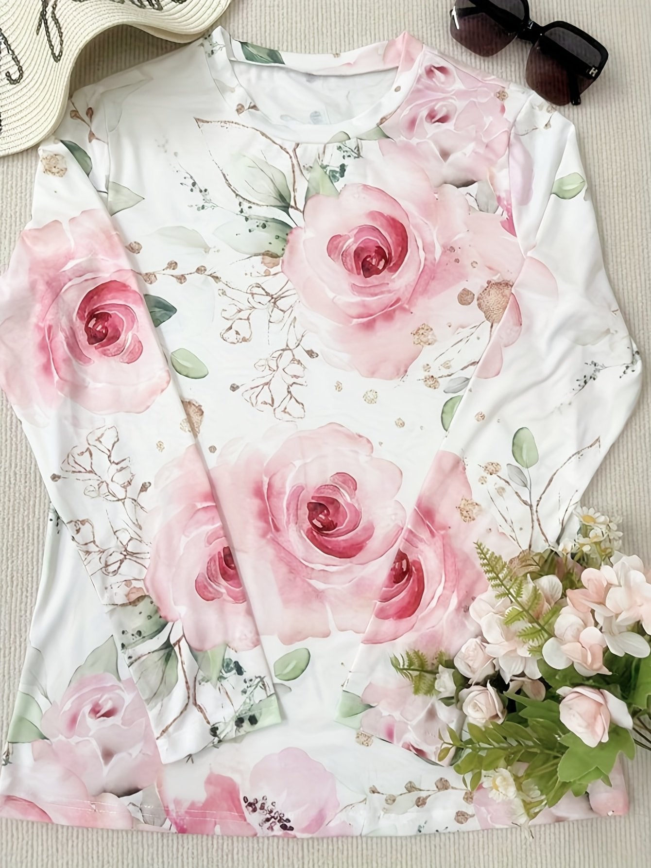 Print Casual Crew Neck Long Sleeve T-Shirt