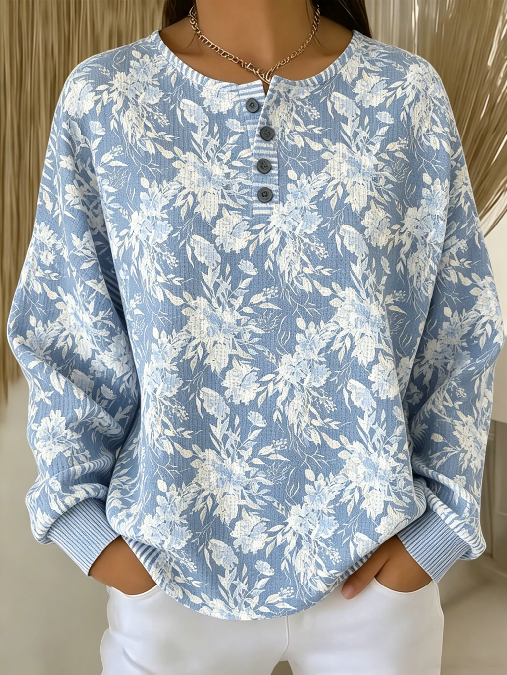 Casual Floral Others Loose Sweatshirt