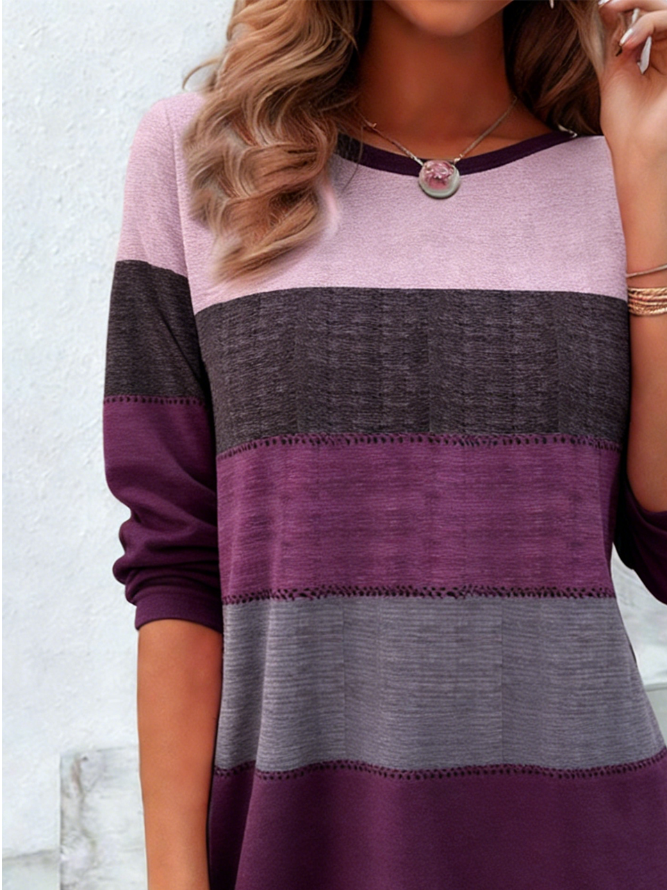 Striped Cotton Loose Elegant T-Shirt