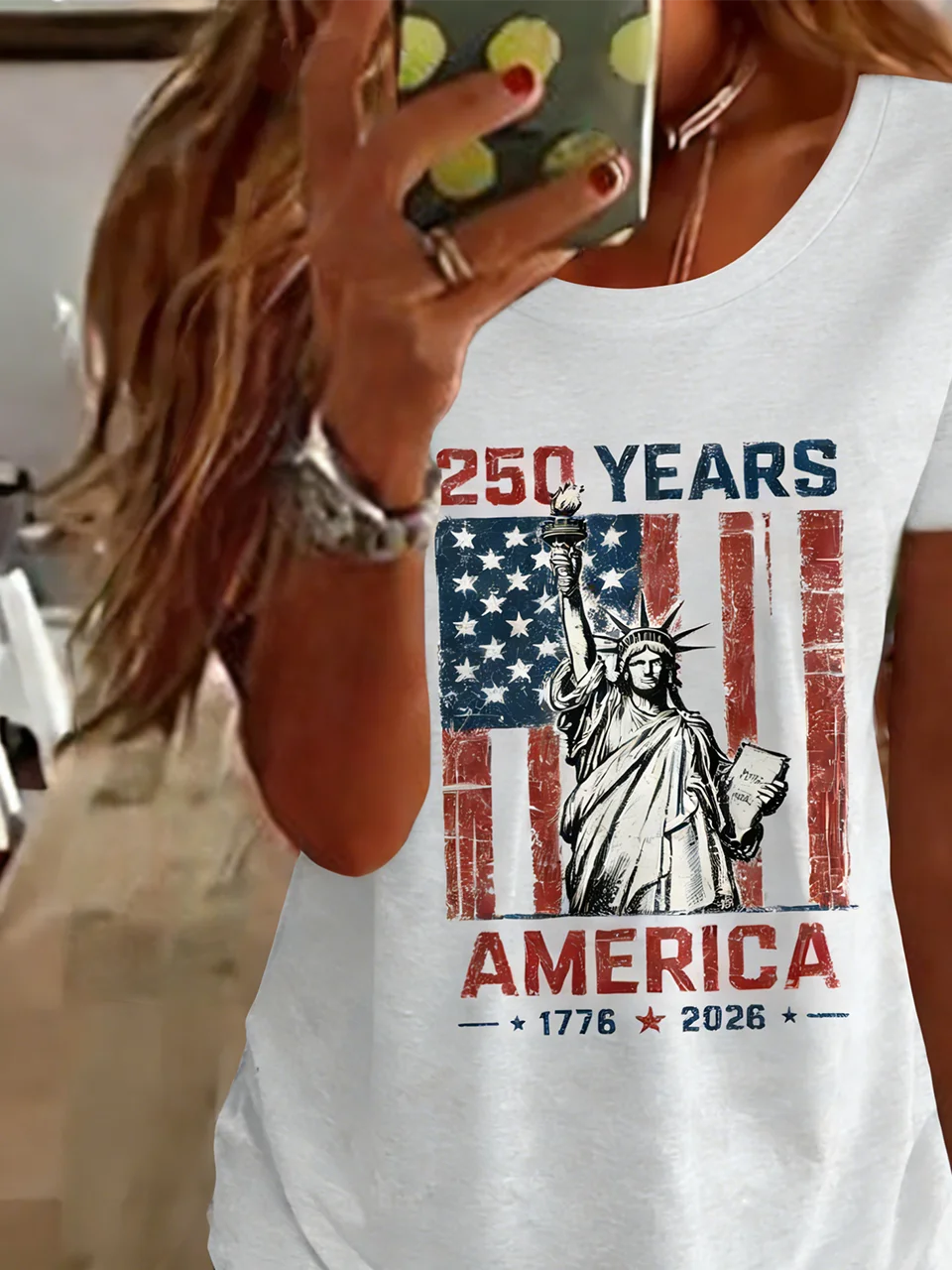 Retro American 250th Anniversary T-shirt Vintage Independence Day T-shirt