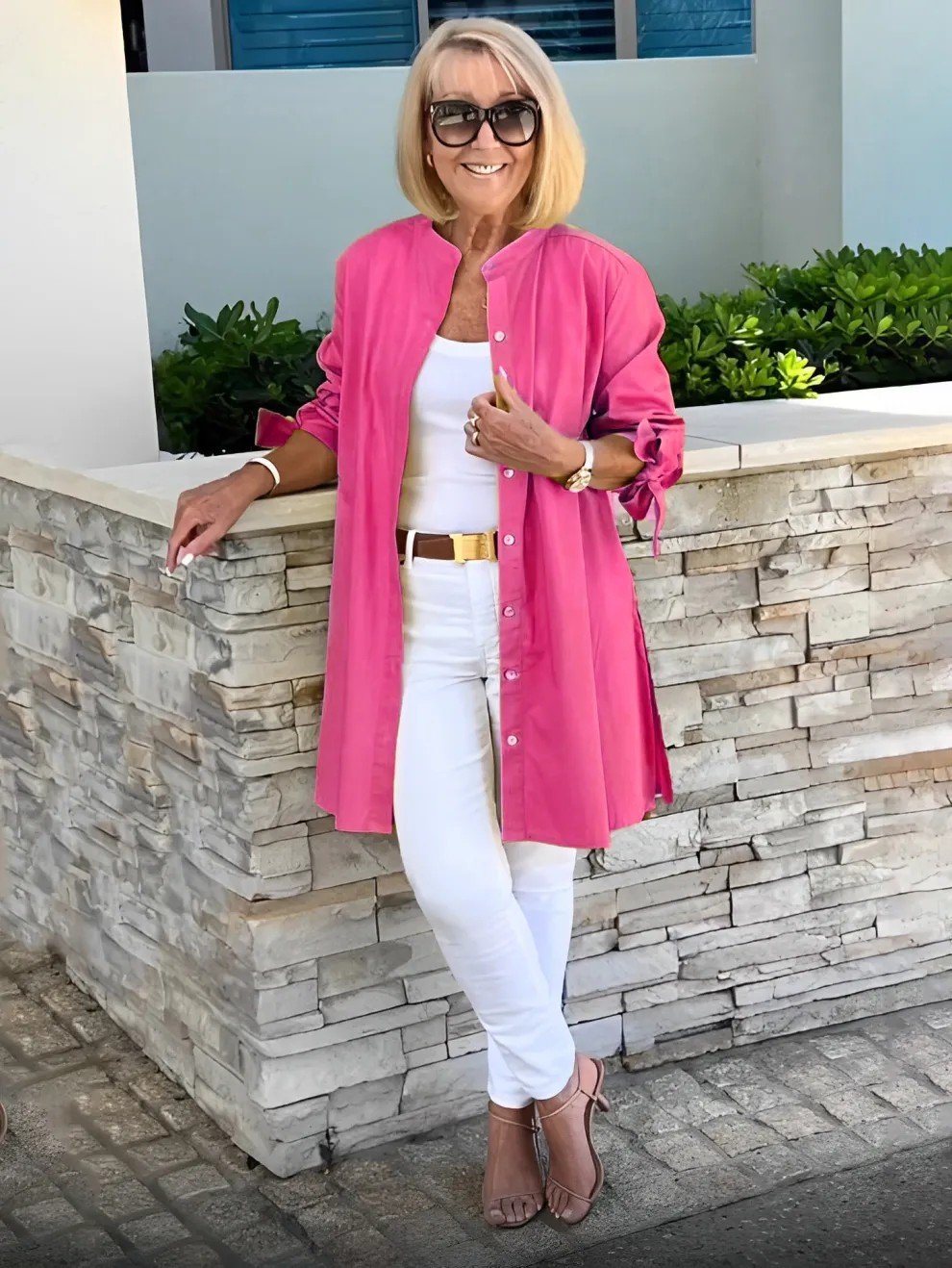 Women's Shirt Jacket Single-Breasted Temperament Commuting Solid Color Long-Sleeved Cotton Cardigan