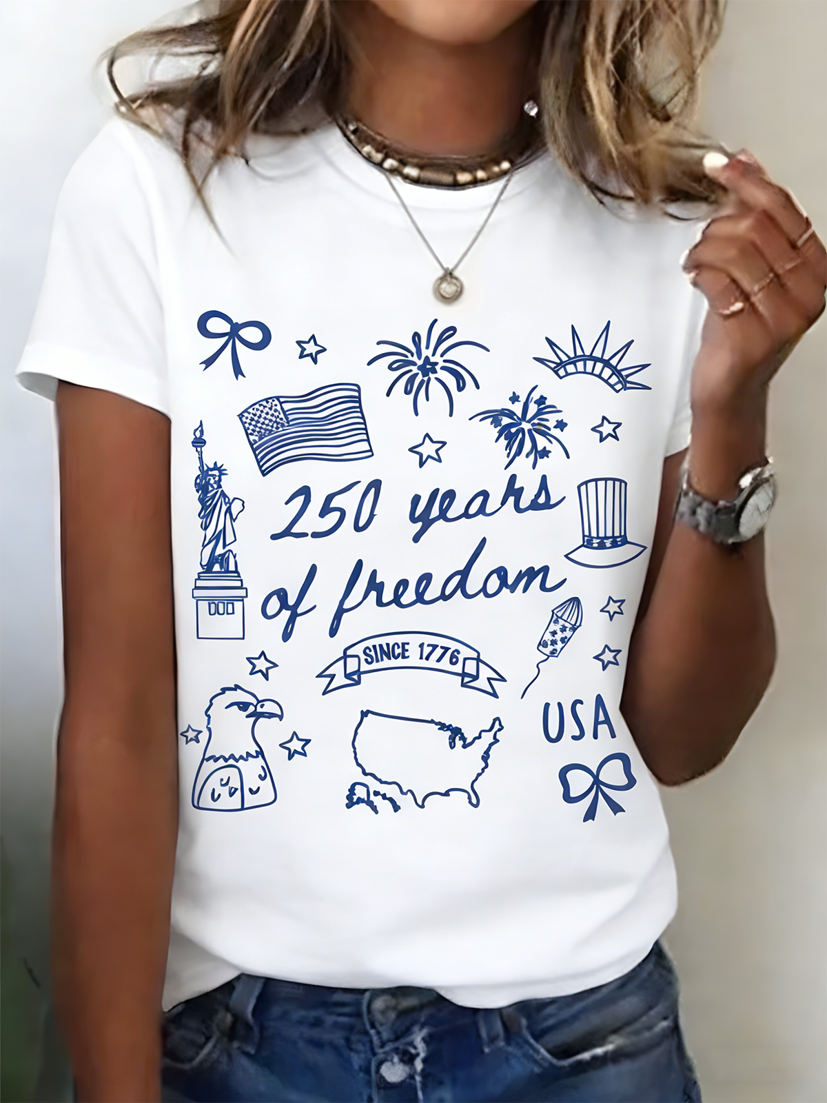 Retro American 250th Anniversary T-shirt, Vintage Independence Day T-shirt