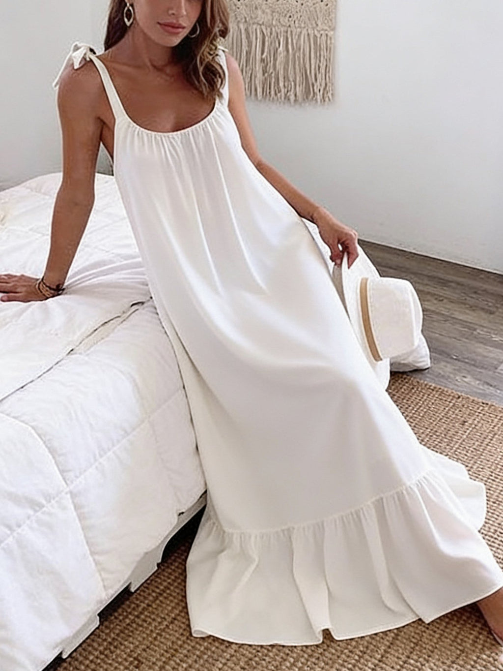 Loose Others Vintage Plain Dress With No
