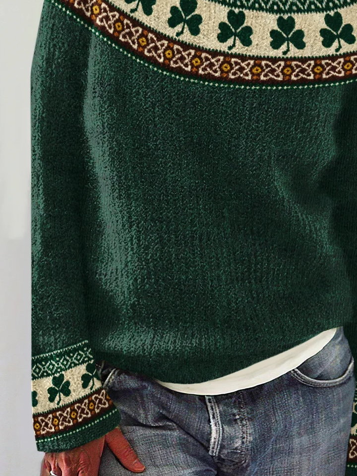 Women's St. Patrick's Day Shamrock Art Print Sweater