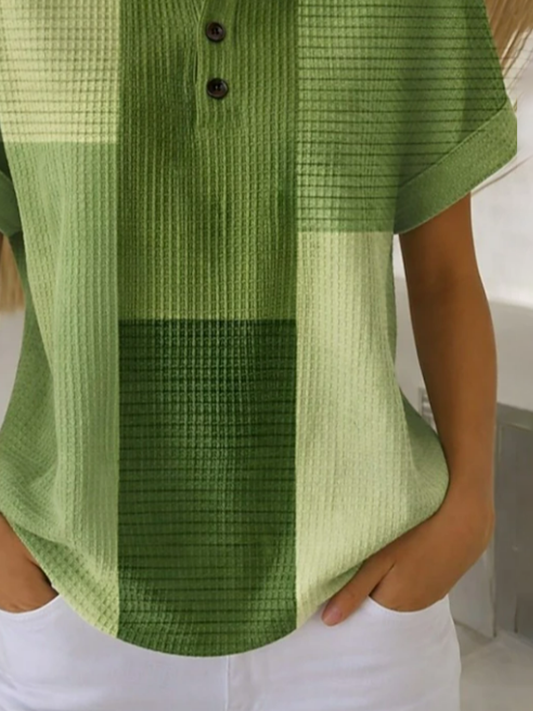 Women's Short Sleeve T-shirt Summer Green Abstract Printing Crew Neck Daily Going Out Vintage Top