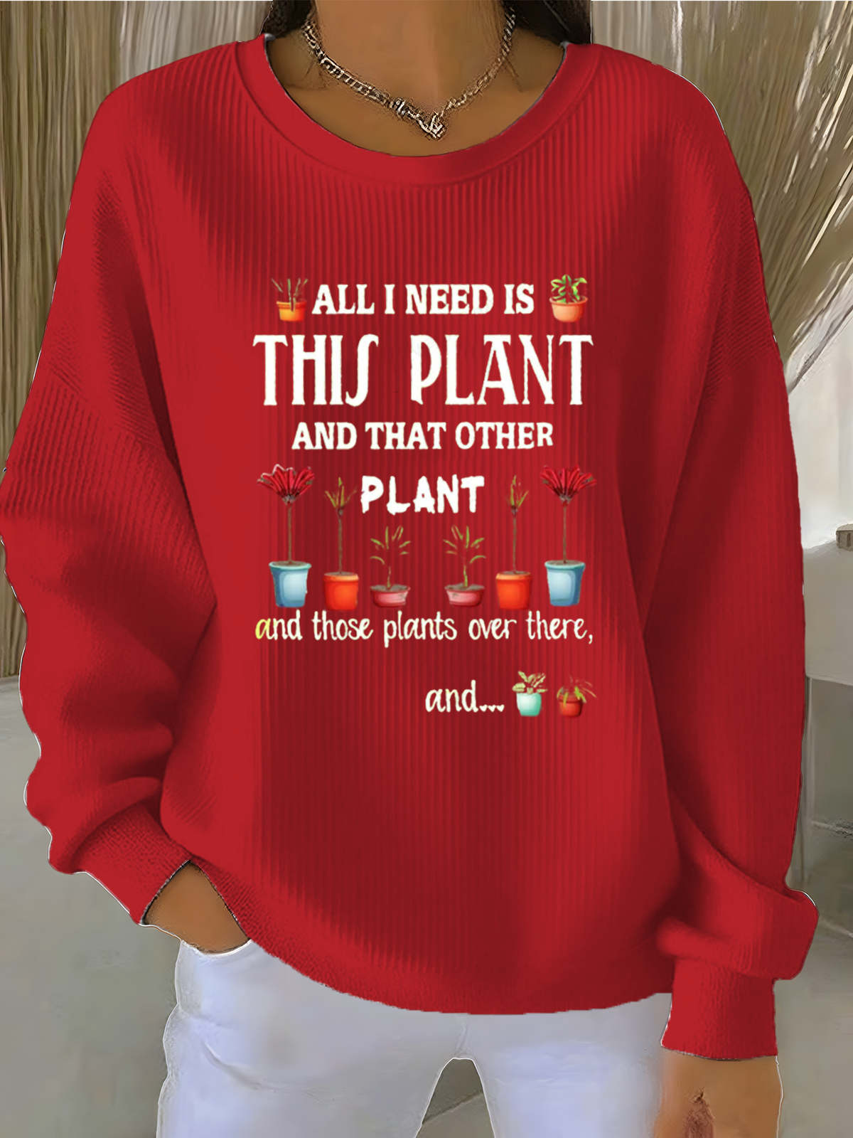 Vintage Crew Neck Loose Text Letters Sweatshirt