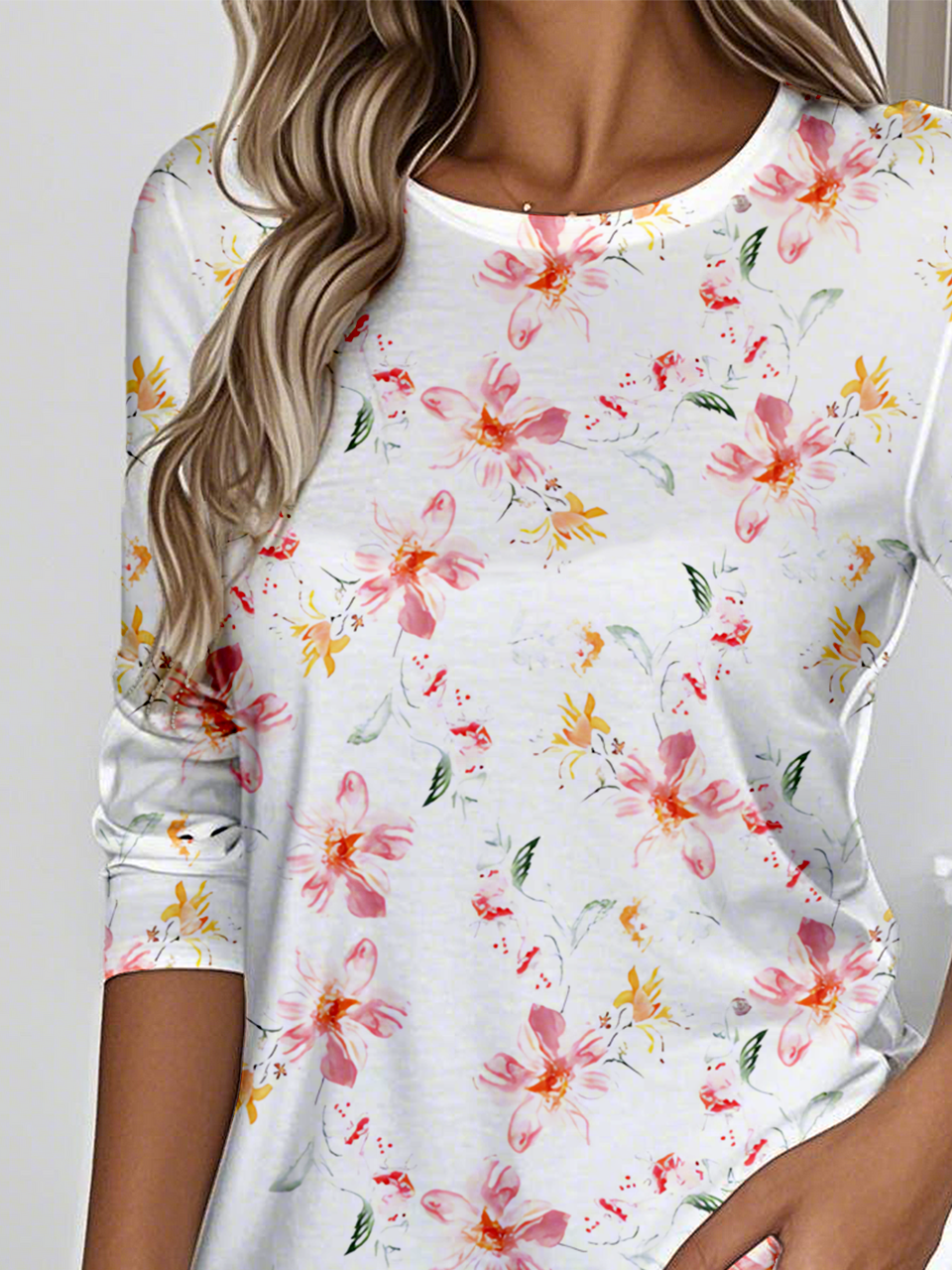Casual Jersey Floral Loose T-Shirt