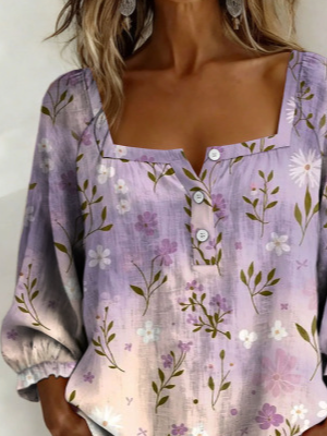 Floral Elegant Others Loose Shirt