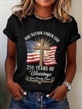 Women's Short Sleeve T-shirt Summer Black Text Letters Printing Jersey Crew Neck Daily Going Out Casual Top