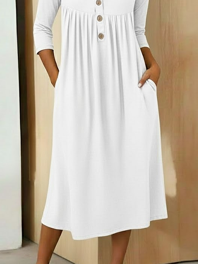 Women's Button-Down Long-Sleeved Classic Casual Dress