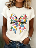3D Printing Short Sleeve Round Neck Easter Egg Summer Casual T-Shirt