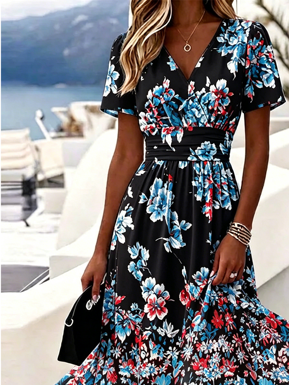 Floral Regular Fit Elegant Dress With No