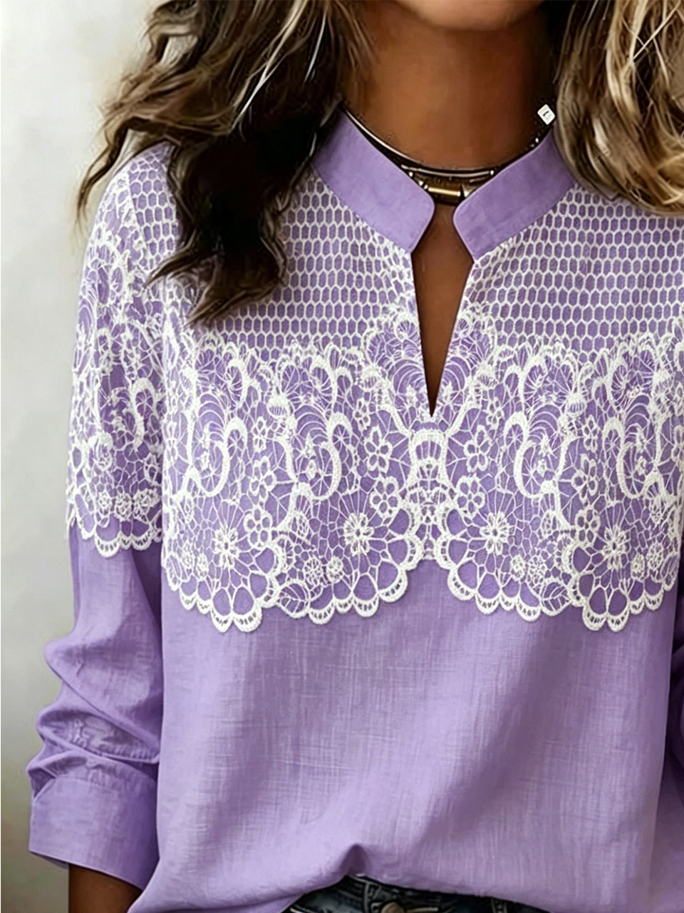 Floral Vintage Cotton-Blend Loose Blouse
