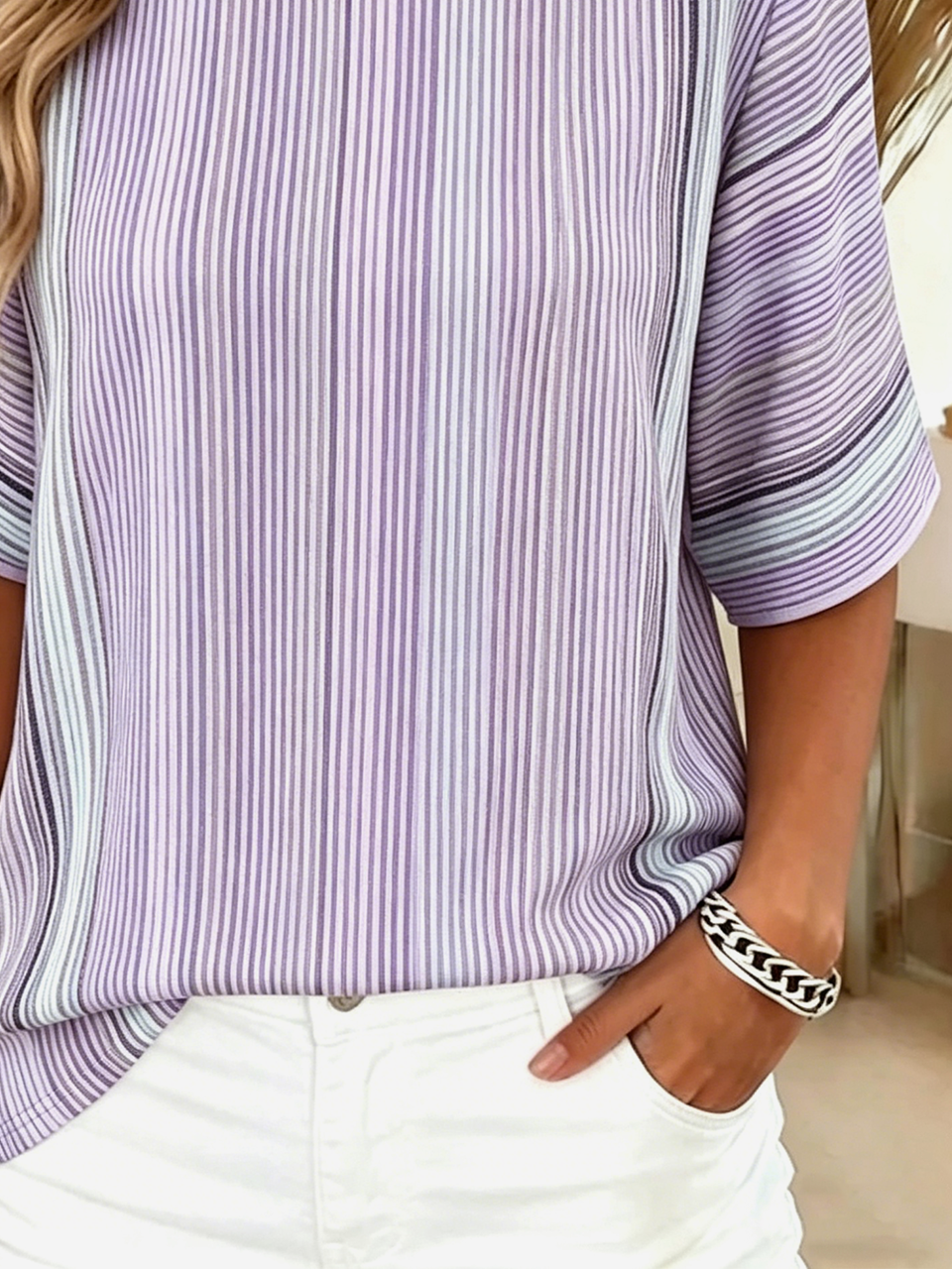 Crew Neck Vintage Cotton-Blend Loose T-Shirt