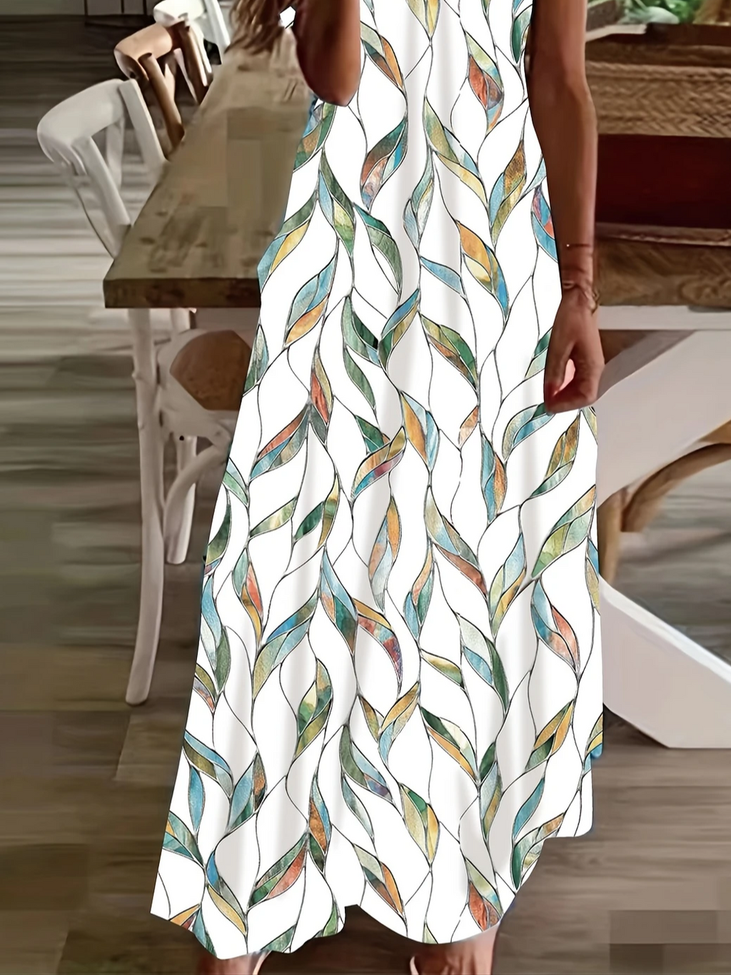 Women's Floral Print Casual V-Neck Short Sleeve Dress