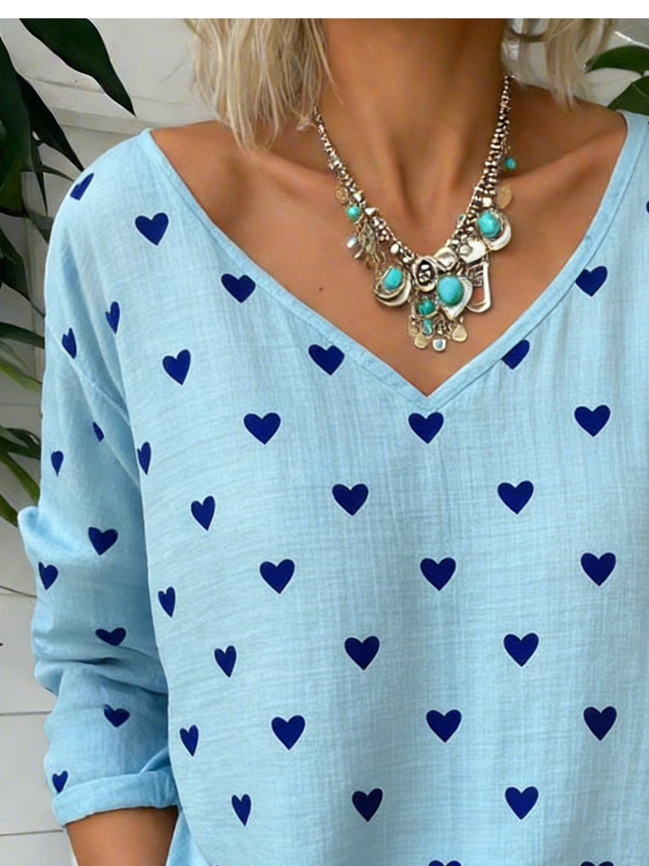 Vintage Jersey Heart/Cordate Loose T-Shirt