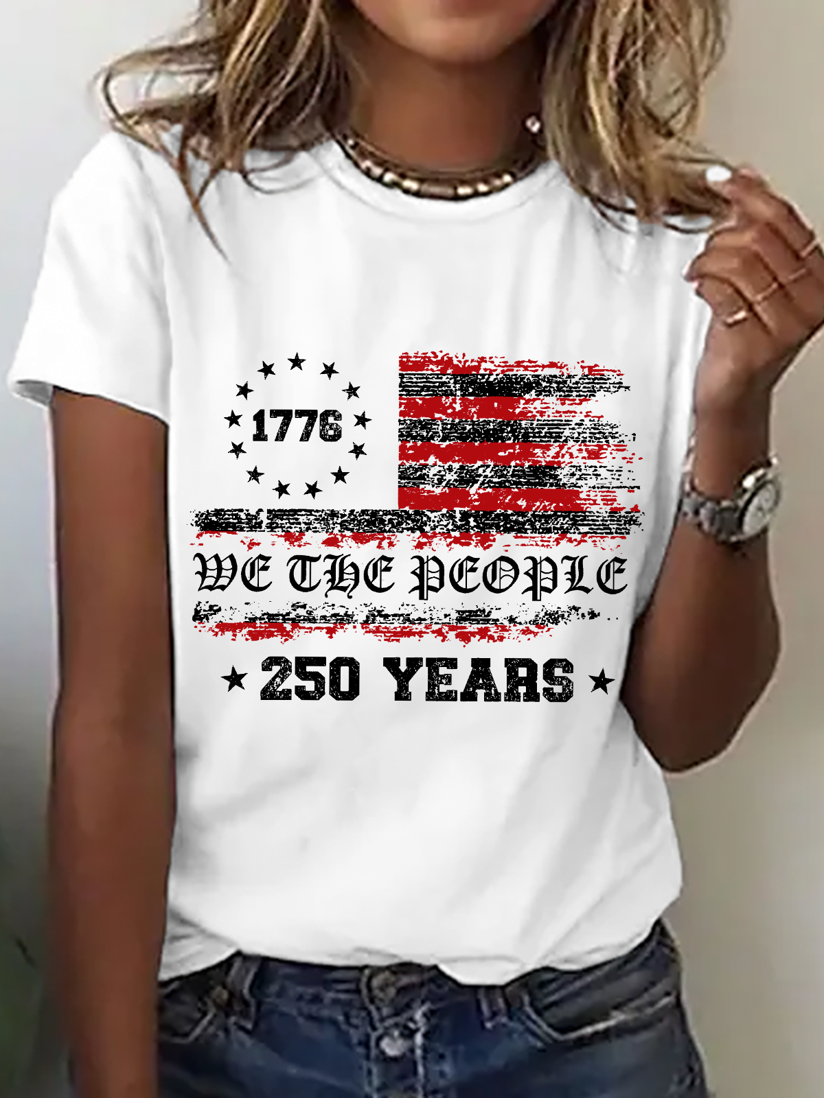 Women's 250th America Anniversary Shirt, We The People short-sleeved T-shirt