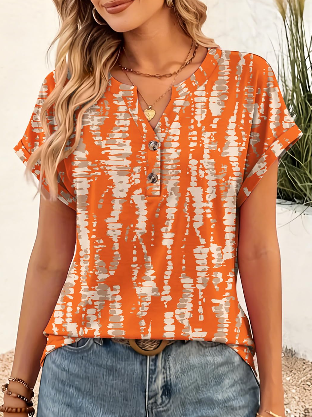Geometric Cotton Elegant T-Shirt